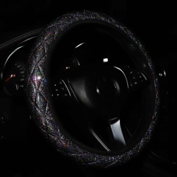 Picture of Glitter Car Steering Wheel Cover Three-dimensional Without Inner Ring Tightness Car Accessories 38cm (Black)