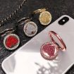 Picture of Round Glitter Heart Mobile Phone Ring Holder Metal Stand (Silver)