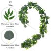 Picture of Artificial Greenery Eucalyptus Leaf Vine Simulation Rattan Home Decoration, Style: 2m Eucalyptus+5 Leaves Willow Green