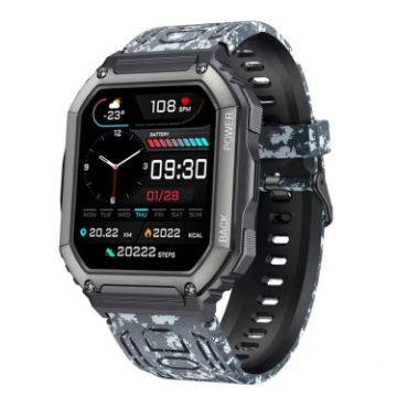 KR06 Waterproof Pedometer Sport Smart Watch, Camouflage Black - 1