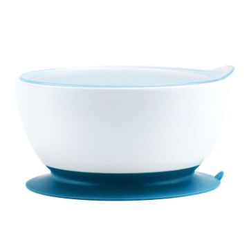 Picture of Infant Complementary Food Bowl With Lid Baby Feeding Tableware Suction Cup Bowl (Blue)