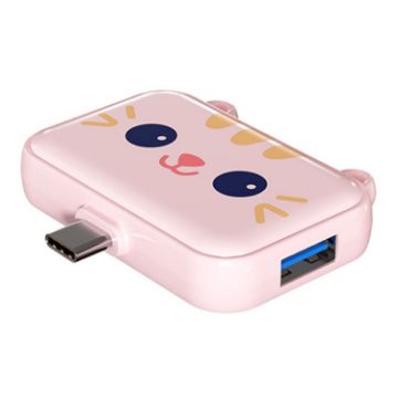 Picture of 3 In 1 Type-C Docking Station USB Hub For iPad/Phone Docking Station, Port: 3C USB3.0+USB2.0 x 2 Pink