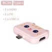 Picture of 3 In 1 Type-C Docking Station USB Hub For iPad/Phone Docking Station, Port: 3H HDMI+PD+USB3.0 Pink