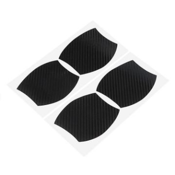 Picture of 3 Sets Car Door Wrist Handle Protective Stickers Carbon Fiber Handle Protector (Black)