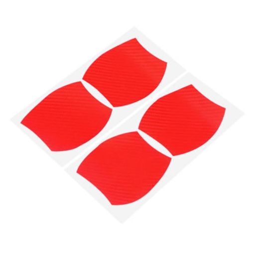 Picture of 3 Sets Car Door Wrist Handle Protective Stickers Carbon Fiber Handle Protector (Red)