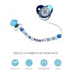 Picture of Infant Baby Pacifier Clip Chain Clay Crystal Anti-drop Heart Nipple Clip (White)
