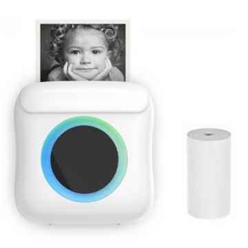 Picture of C22 Colorful Ambient Light Portable Mini Inkless Thermal Bluetooth Printer Error Question Label Printer (White)