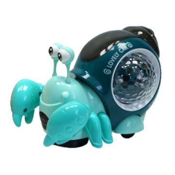 Picture of Crawling Hermit Crab Educational Electrical Toys Universal Music Light Projection Cartoon Children Toys (Blue)