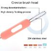 Picture of Multifunctional Straw Lid Cleaning Brush Nylon Stainless Steel Crevice Scrubber Comb (Pink)