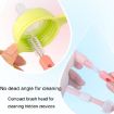 Picture of Multifunctional Straw Lid Cleaning Brush Nylon Stainless Steel Crevice Scrubber Comb (Pink)
