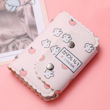 Picture of Mini Cute Cartoon Multi-card Slot Credit Card Holder Change ID Storage Bag, Color: Pink-Rabbit