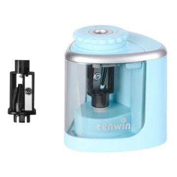 Picture of TENWIN Electrical Pencil Sharpener Student Stationery Semi-Automatic Sharpeners Battery Model (Blue)