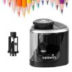Picture of TENWIN Electrical Pencil Sharpener Student Stationery Semi-Automatic Sharpeners Battery Model (Black)