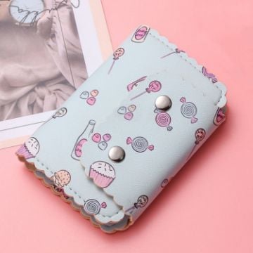 Picture of Mini Cute Cartoon Multi-card Slot Credit Card Holder Change ID Storage Bag, Color: Blue-Candy