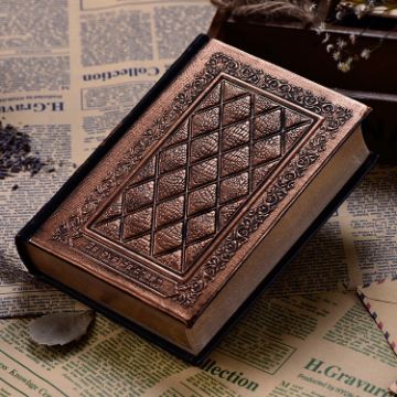 Picture of PU Leather Vintage 3D Relief Notebook Thick 176 Sheets Hardback Scrapbook (Bronze)