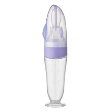 Picture of Baby Silicone Bottle Squeezeable Feeding Spoon Childrens Supplementary Bottle Feeder (Purple)
