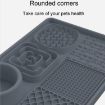 Picture of Pet Silicone Licking Dining Mat Rectangle 6 In 1 Dog Slow Feeding Pads With Scraper (Black)