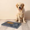 Picture of Pet Silicone Licking Dining Mat Rectangle 6 In 1 Dog Slow Feeding Pads With Scraper (Gray)
