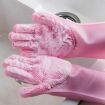 Picture of Kitchen Silicone Dishwash Gloves Male And Female Household Chores Cleaning Mitts, Size: 160g (Pink)