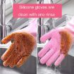 Picture of Kitchen Silicone Dishwash Gloves Male And Female Household Chores Cleaning Mitts, Size: 160g (Blue)