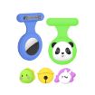Picture of For AirTag 2pcs Silicone Protective Case Kids Brooch Snap Cartoon Locator Case (Blue+Luminous Green)