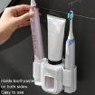 Picture of Electric Toothbrush Holder Automatic Toothpaste Squeezer Bathroom Wall Mounted Toothpaste Holder (Blue)
