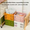 Picture of Stacking Folding Storage Baskets Home Kitchen Storage Bin Organizer With Handle 24.4 x 18 x 1.4cm (Green)