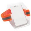Picture of PVC Soft Plastic Card Holder Polyester Reflective Wristband Badge Card Holder Arm Adjustable ID Badge, Specification: Orange
