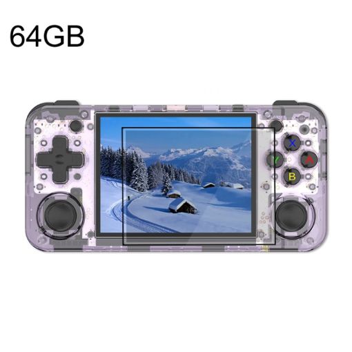 Picture of ANBERNIC RG35XX H Handheld Game Console 3.5 Inch IPS Screen Linux System 64GB (Transparent Purple)