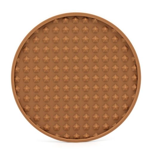 Picture of 10cm Round Thickened Silicone Coaster Irregular Pyramid Shape Tea Cup Mat (Tawny)