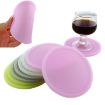 Picture of Round Luminous Silicone Coaster Thermal Insulation Cushion Anti-Scald Glowing Coffee Coasters (Pink)