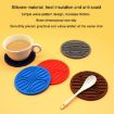 Picture of 10x0.5cm Round Silicone Coaster Non-Slip Wave Mug Heat Insulation Cushion Drainage Coffee And Tea Coaster, Color: Black