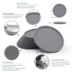 Picture of 10cm Simple Round Thickened Silicone Coaster Anti-Slip Heat Insulation Anti-Scald Tea Cup Table Mat, Color: Stripe Gray
