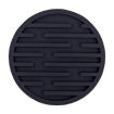 Picture of 10cm Simple Round Thickened Silicone Coaster Anti-Slip Heat Insulation Anti-Scald Tea Cup Table Mat, Color: Stripe Black