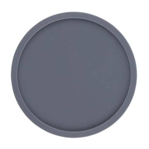 Simple Round Silicone Coaster, Classic Gray - Anti-Slip & Heat Insulation - 1