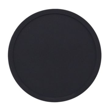 Picture of 10cm Simple Round Thickened Silicone Coaster Anti-Slip Heat Insulation Anti-Scald Tea Cup Table Mat, Color: Classic Black