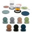 Picture of 10cm Round Thickened Silicone Coaster Irregular Pyramid Shape Tea Cup Mat (Pea Green)
