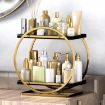 2 Tier Cosmetic Display Tray Makeup Organizer - Black/Gold - 1