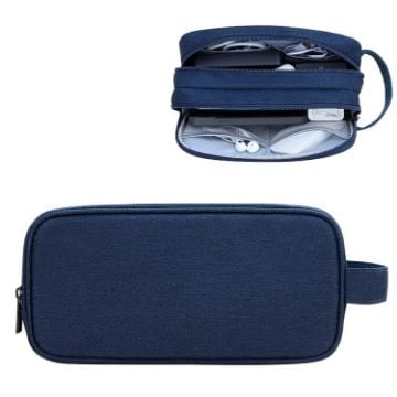 Picture of SM09 Double-layer Large Capacity Digital Accessories Storage Bag, Color: Navy Blue