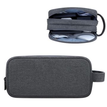 Picture of SM09 Double-layer Large Capacity Digital Accessories Storage Bag, Color: Dark Gray