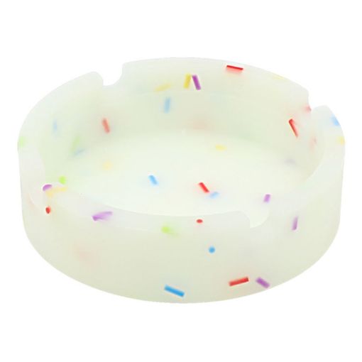 Round Silicone Luminous Ashtray - White - 1