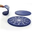 Picture of 9.8x0.3cm Round Soft Silicone Coaster Non-Slip Heat Insulation Mat, Style: Star Array
