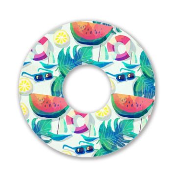 Picture of Silicone Suction Cup Coaster Anti-Spill Cup Ring Heat Insulation Outdoor Travel Anti-Slip Coasters (Summer Fruit)