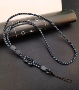 Picture of Dual-use Detachable Adjustment Mobile Phone Lanyard Anti-lost Wrist Rope (Black and Blue)