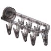 Picture of Suction Cup Clothes Rack Multi Clips Wall Mounted Indoor Outdoor Balcony Multifunctional Folding Clothes Hanger (Grey)