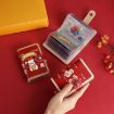 Picture of Festive Cartoon Snap-Type Anti-Degaussing Card Holder Lucky Change ID Storage Bag, Color: Red