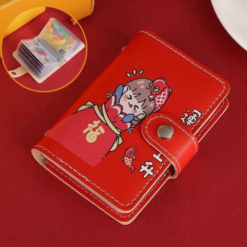 Picture of Festive Cartoon Snap-Type Anti-Degaussing Card Holder Lucky Change ID Storage Bag, Color: Rising Luck