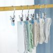 Picture of 5pcs/Pack Stainless Steel Flat Clip With Hook Anti-Scratch Catch Laundry Drying Holder (Beige)
