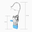 Picture of 5pcs/Pack Stainless Steel Flat Clip With Hook Anti-Scratch Catch Laundry Drying Holder (Blue)