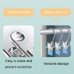 Picture of 5pcs/Pack Stainless Steel Flat Clip With Hook Anti-Scratch Catch Laundry Drying Holder (Blue)